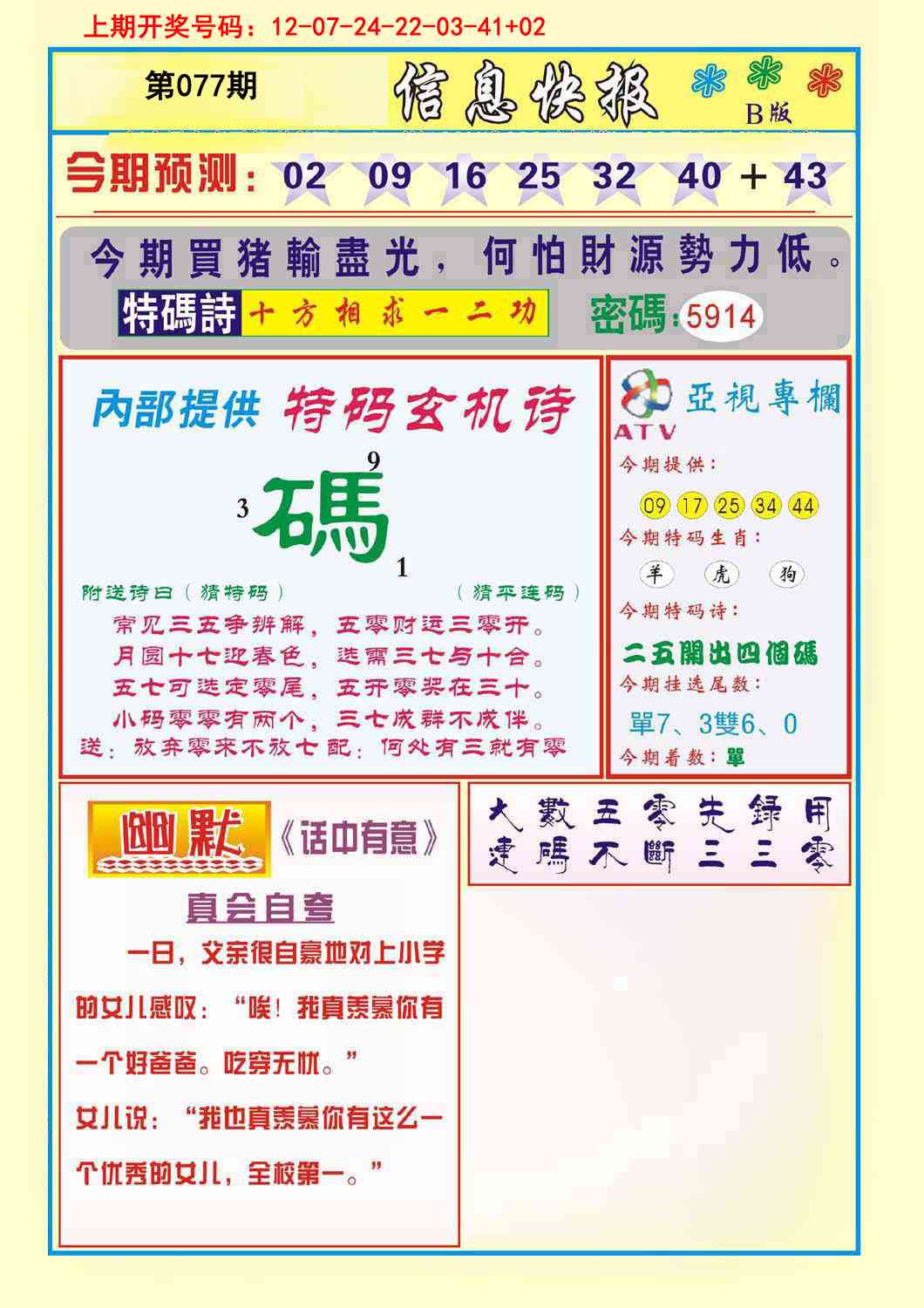 077期信息快报B[图]